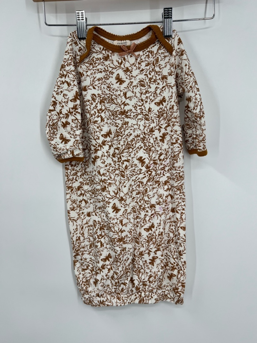 Viverano Organics Floral Butterfly Girl Sleep Gown Organic Cotton 3-6 months